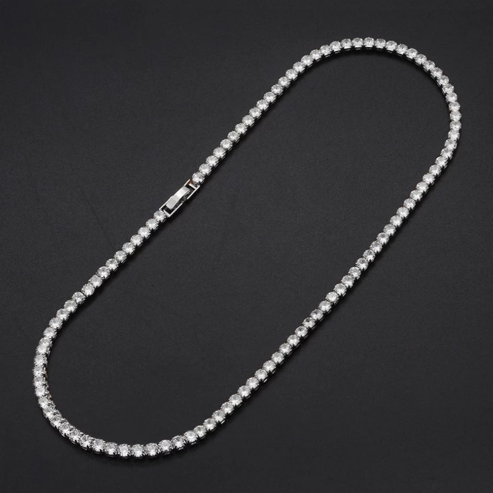 Luxury Diamond Rhinestone Tennis Necklace - Picture 6 of 7